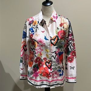 Vilagallo woman’s blouse size 38 100% polyester made in Portugal. US size 6 NWT